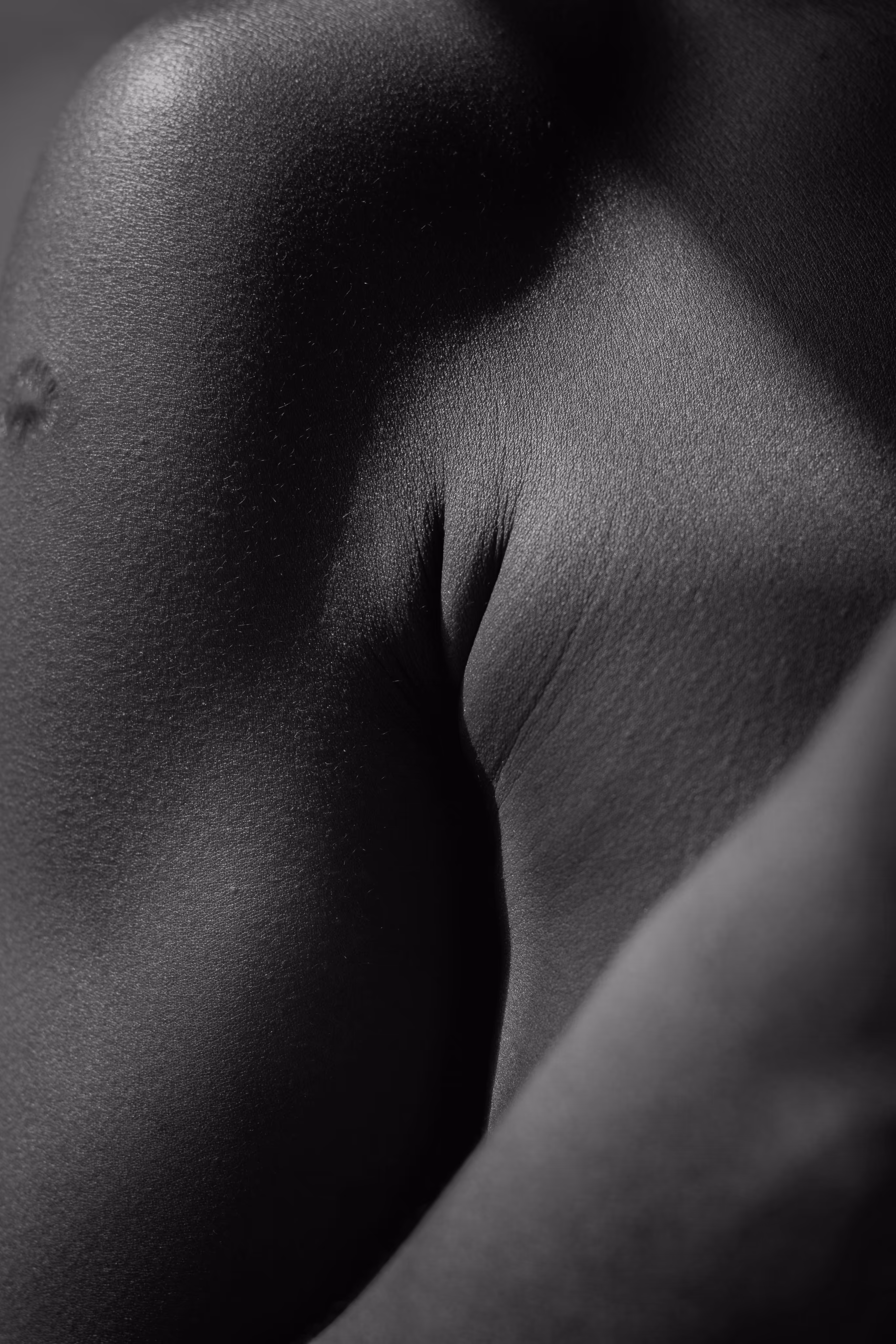 Soft black and white close-up of skin
