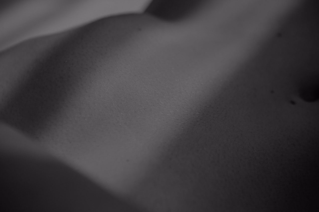 Soft black and white close-up of skin