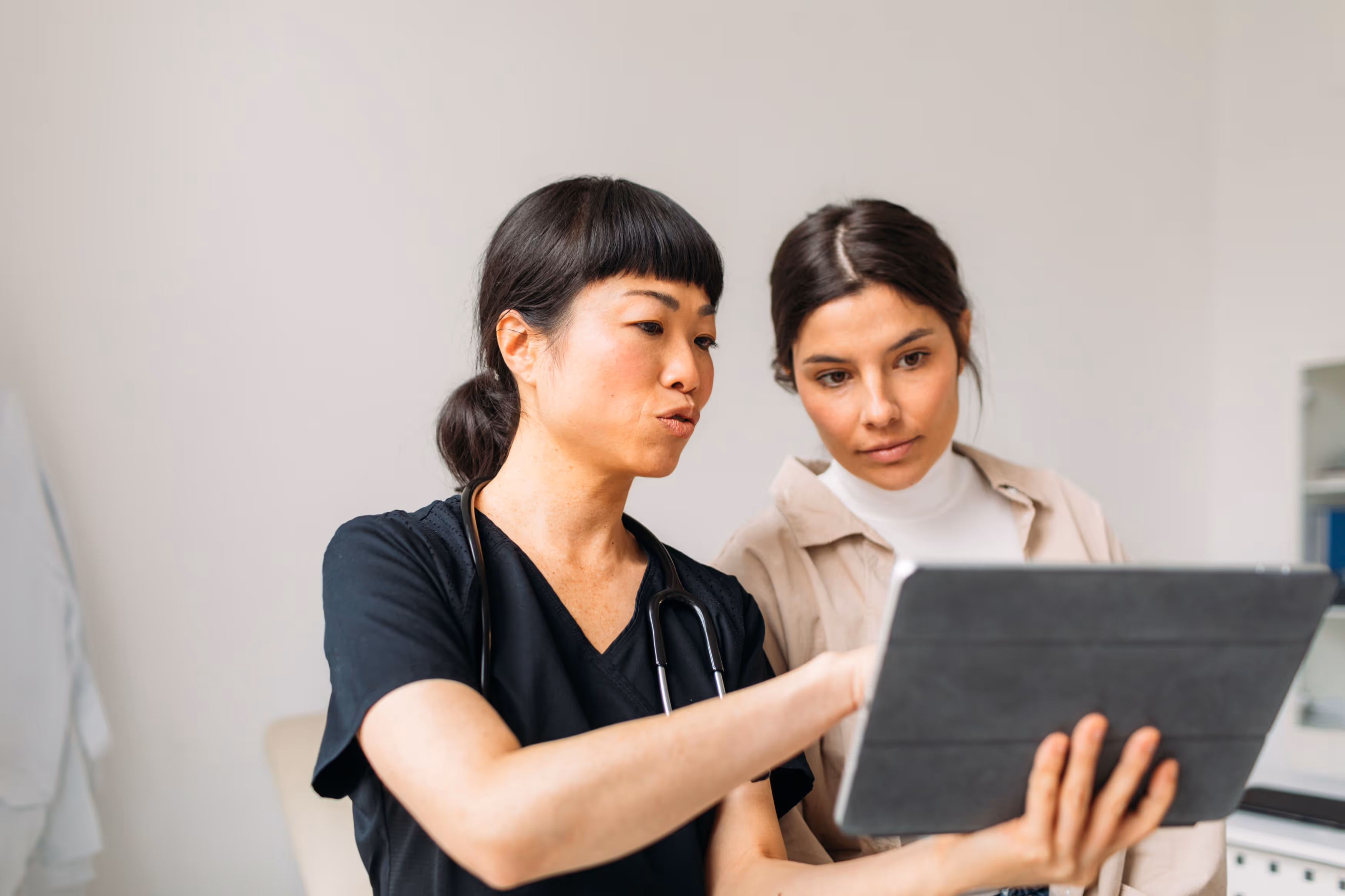 Doctor explaining tablet